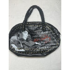 Elvis Presley Studded Faux Leather Double Handle Hand Bag Large purse